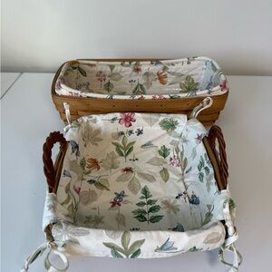 Longaberger bread & napkin baskets botanical fields fabric liner 1 protector